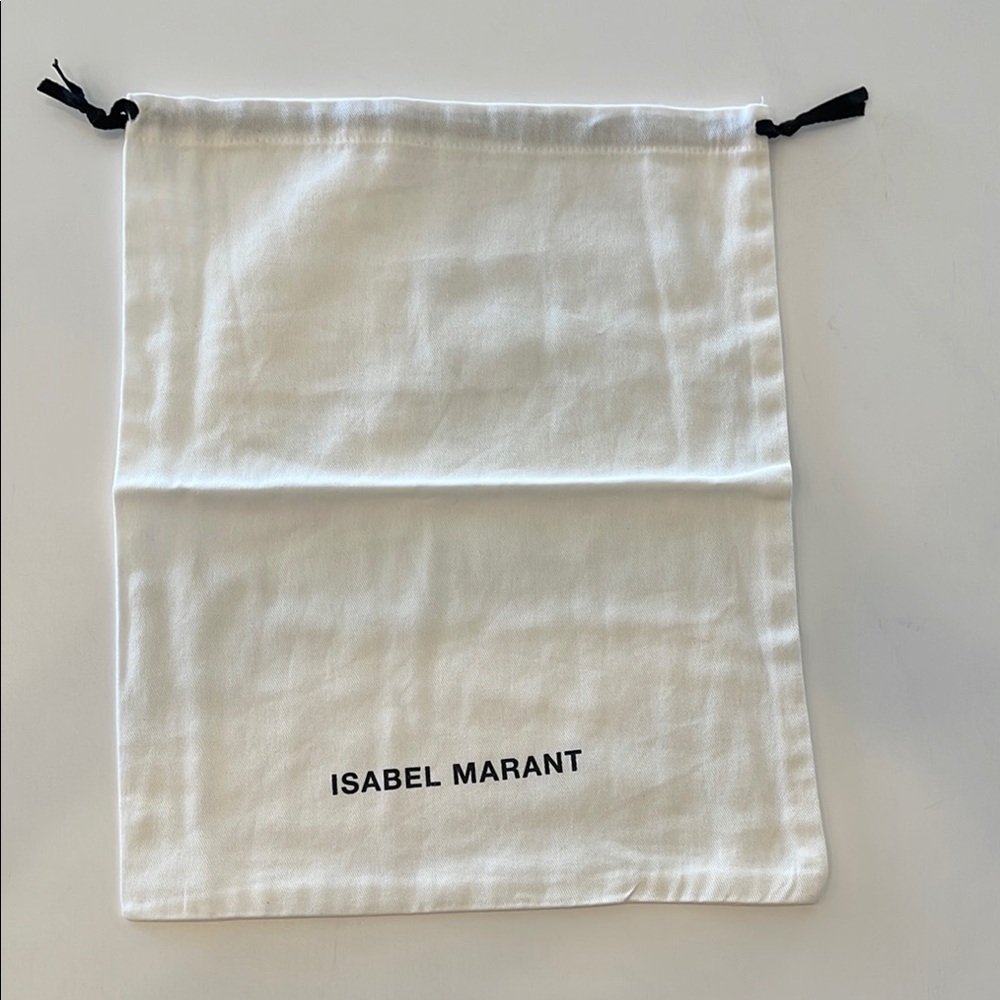 Isabel Marant White Dust Bag Drawstring Shoes Purse Travel Storage 15" x 12" NEW